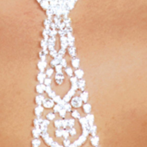 Rhinestone Necktie Choker- LAST 1 - Picture 4 of 5